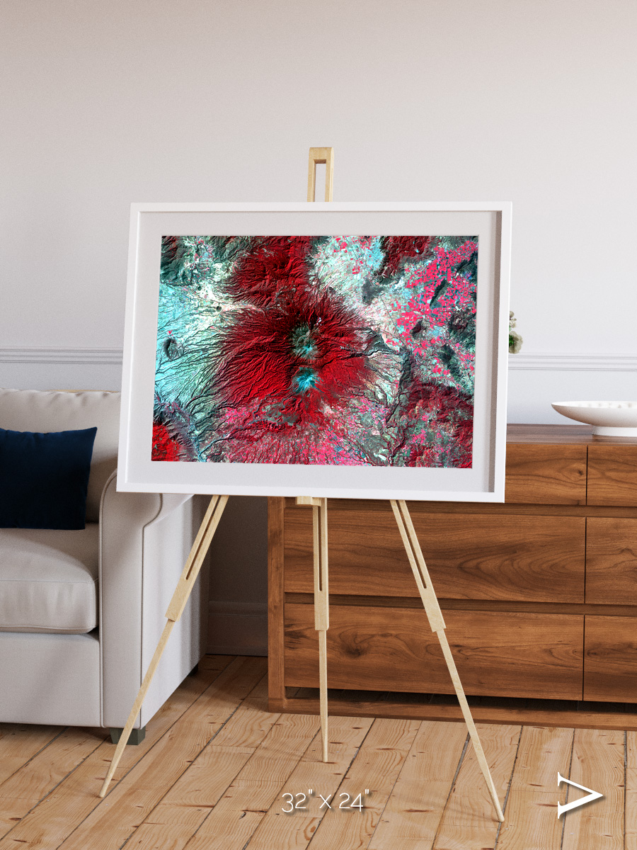 Lava Lines, Colima Volcano Framed & Mounted Print
