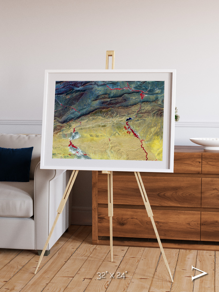 Crimson Veins, Atlas Mountains Framed & Mounted Print