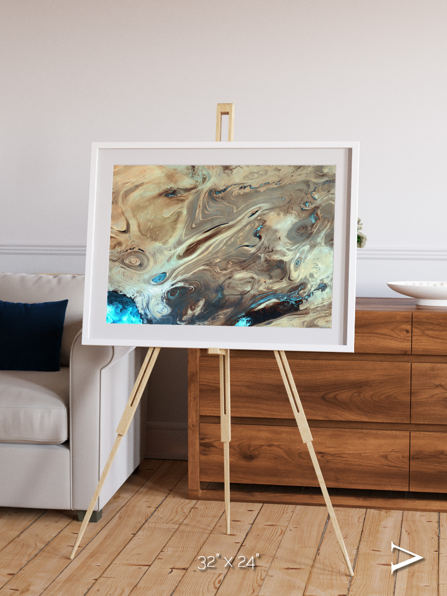 Saline Patterns, Dasht-e Kevir Framed & Mounted Print