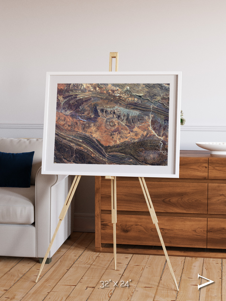 Volcanic Palette, Gosses Bluff Framed & Mounted Print