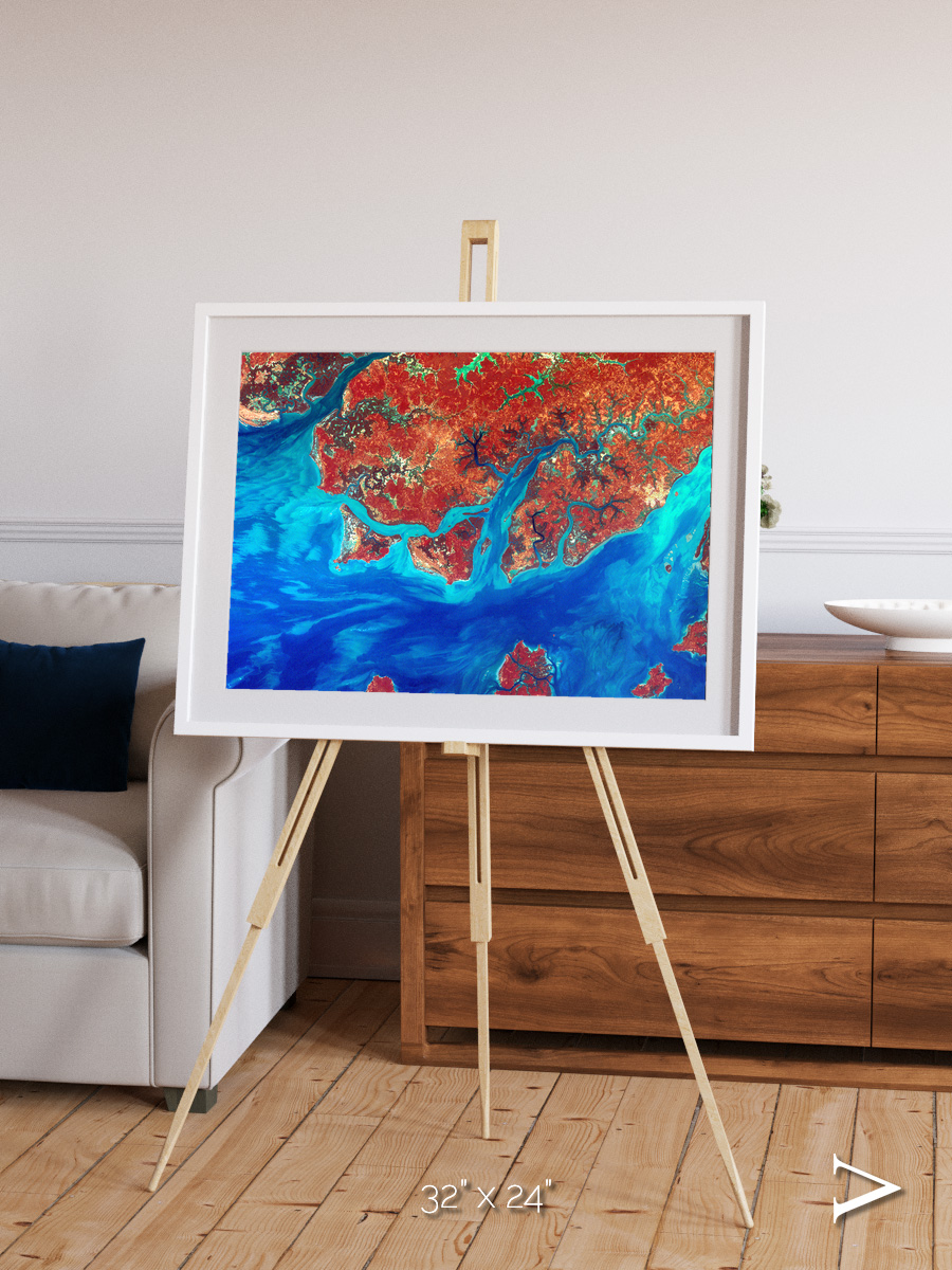 River and Plain, Guinea-Bissau Framed & Mounted Print