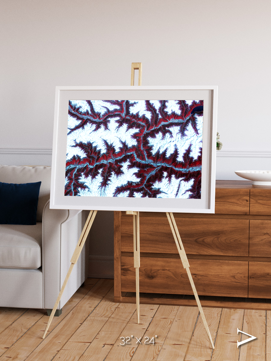 Ribbon River, Himalayas Framed & Mounted Print