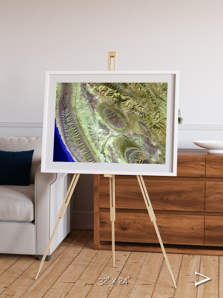 Channel Lines, Konari Iran Framed & Mounted Print