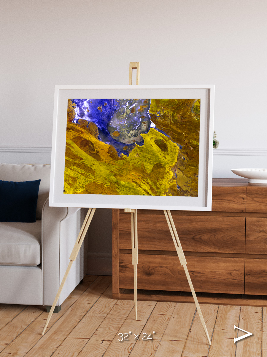Saline Patterns, Lake Disappointment Framed & Mounted Print