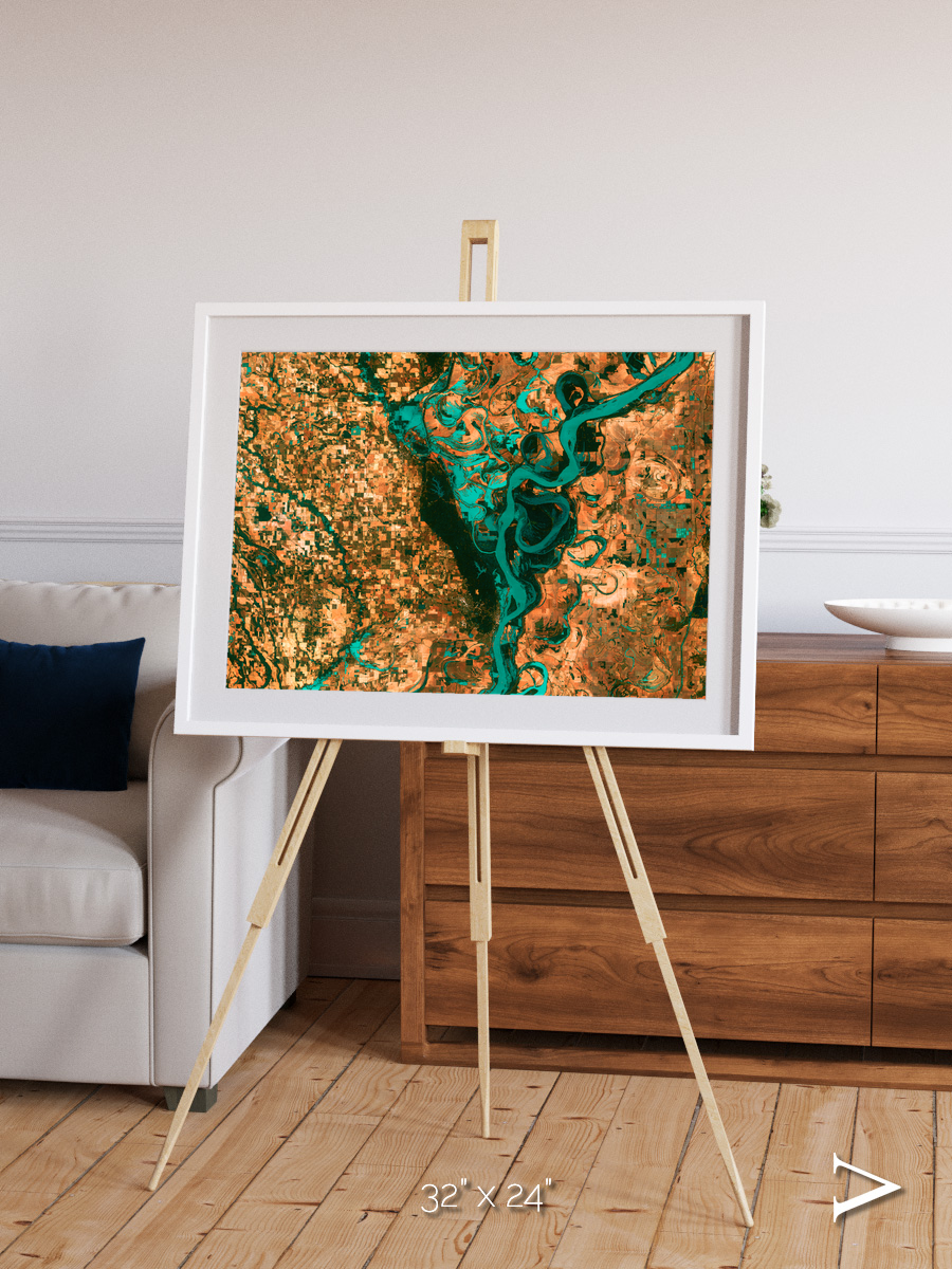 River’s Dance, Mississippi Framed & Mounted Print