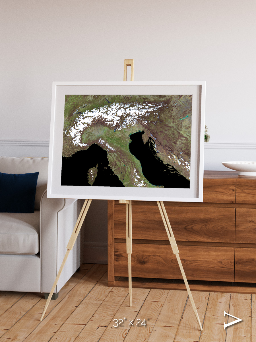 Tidal Patterns, Mediterranean Sea Framed & Mounted Print