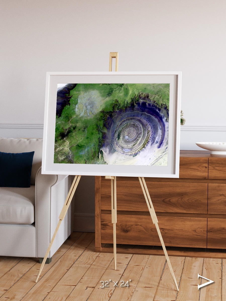 Dormant Giants, Richat Structure Framed & Mounted Print