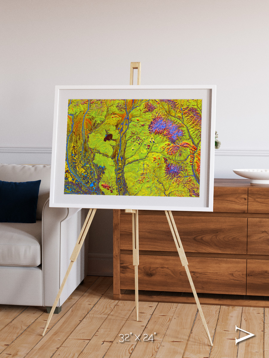 Glacial Ribbons, Chaunskaya Bay Framed & Mounted Print