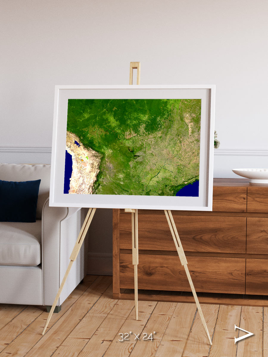 Ribbon River, South America Framed & Mounted Print