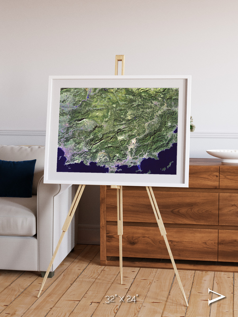 Bay and Shore, Southern Coast of France Framed & Mounted Print