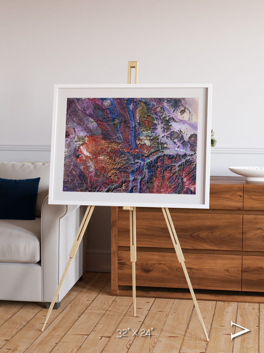 Geologic Tapestry, Asharah Fault Zone Framed & Mounted Print