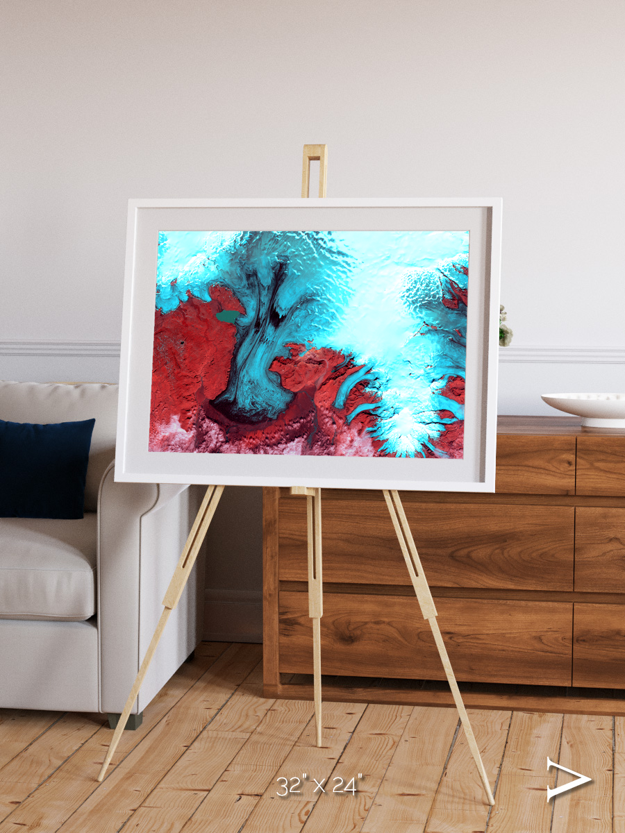 Polar Flow, Vatnajokull Glacier Ice Cap Framed & Mounted Print