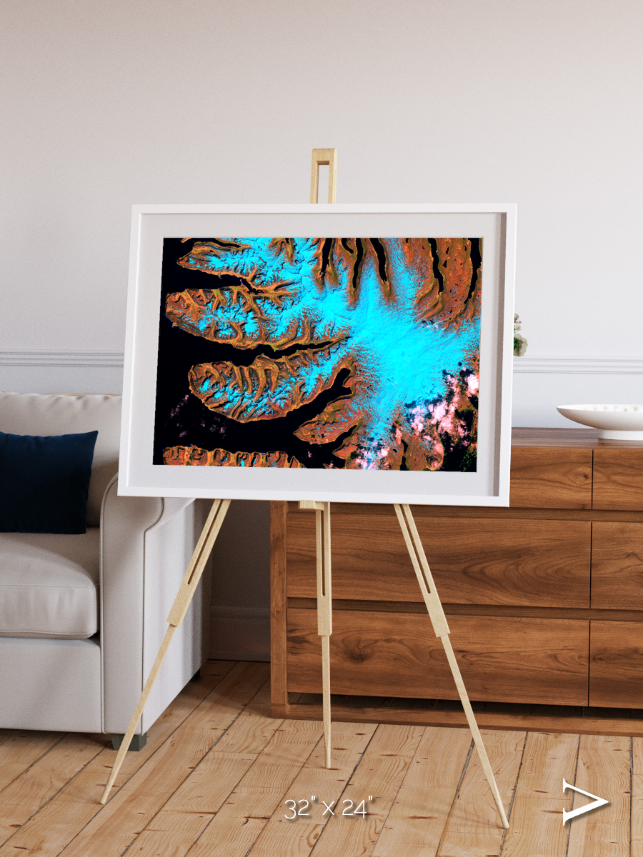 Frozen Currents, West Fjords Framed & Mounted Print