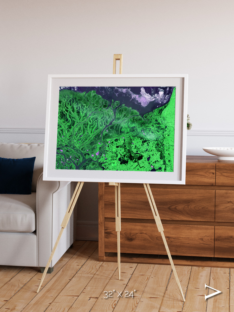 Polar Flow, Yukon Delta Framed & Mounted Print