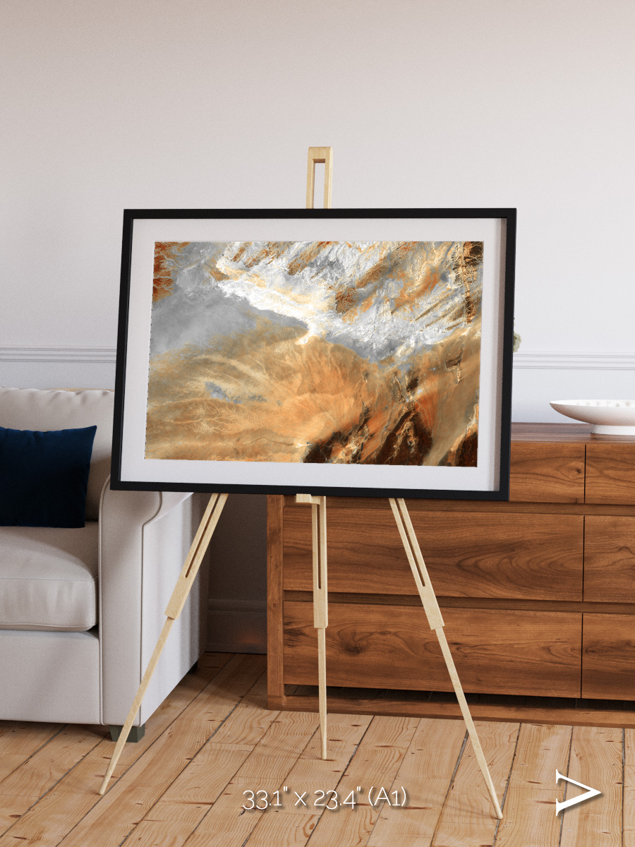 Etched Sands, Algerian Sahara Framed & Mounted Print