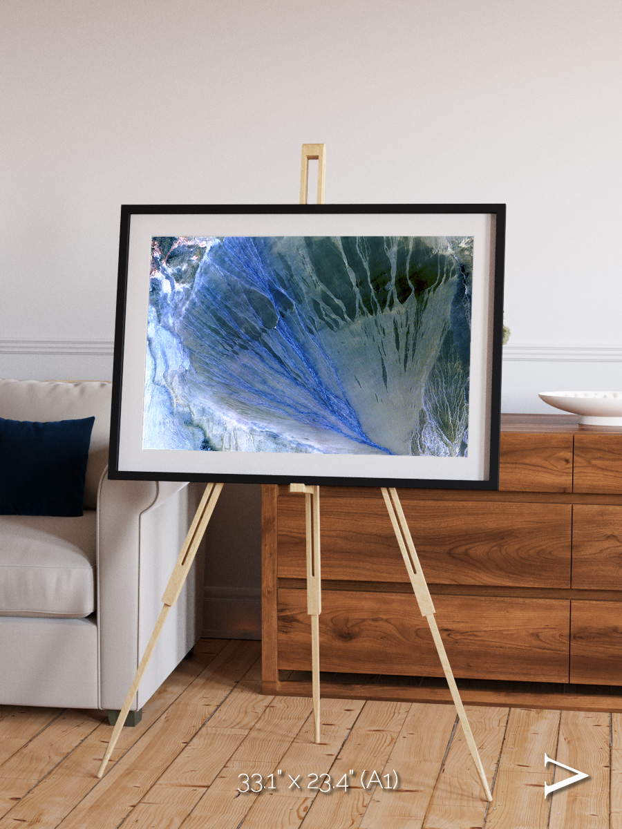Sunlit Dunes, Alluvial Fan Framed & Mounted Print