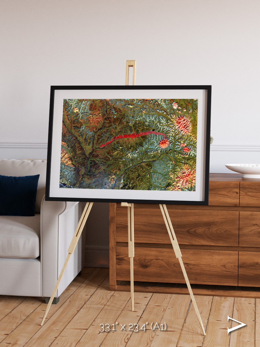 Ash and Stone, Anyuyskiy Volcano Framed & Mounted Print