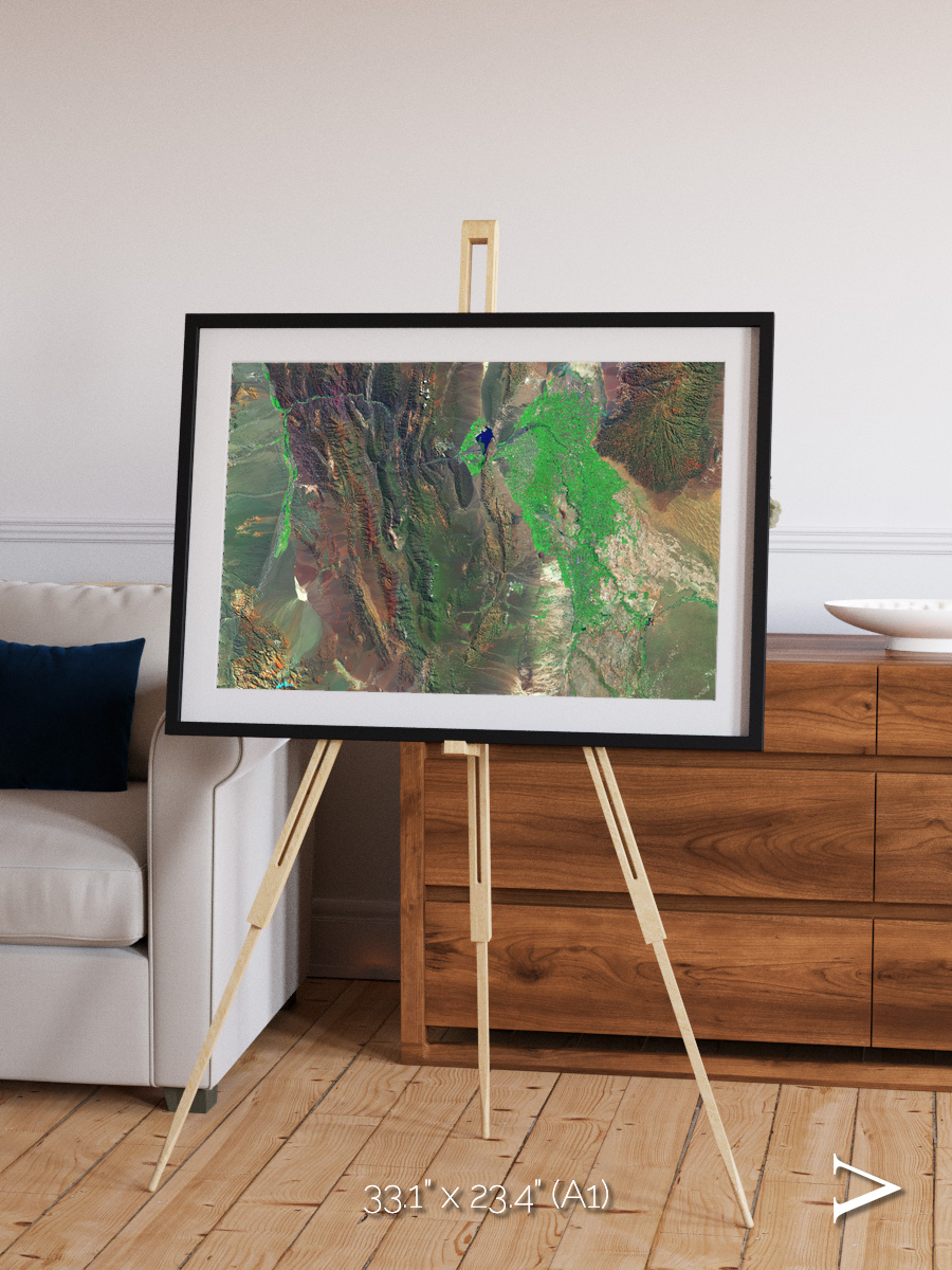 Channel Lines, Barreal Blanco Framed & Mounted Print