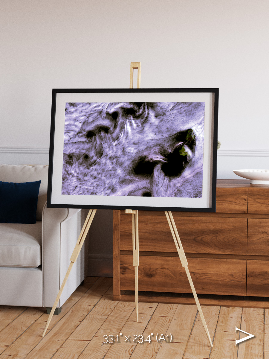 Vortices over Broutona, Kuril Islands Framed & Mounted Print