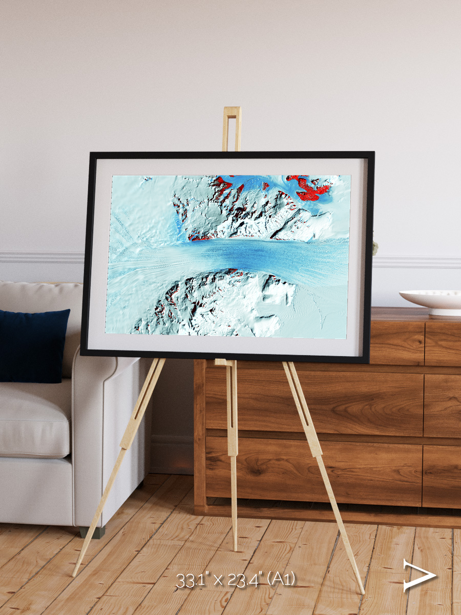 River of Ice, Byrd Glacier Framed & Mounted Print