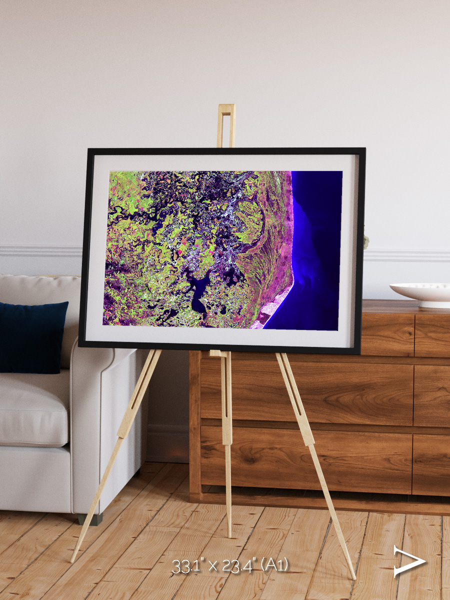 Wetland Mosaic, Cabo San Antonio Framed & Mounted Print