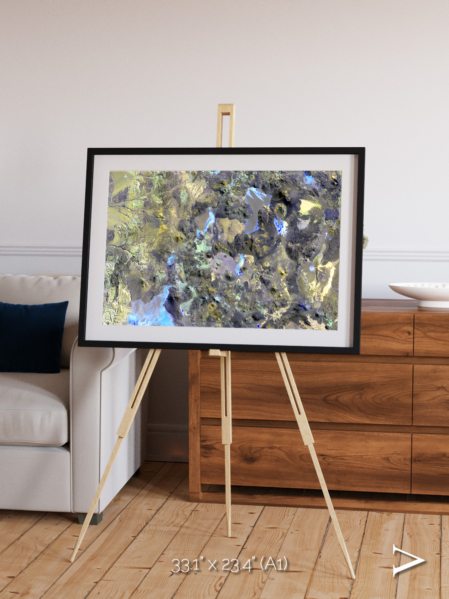 Lava Lines, Chilean Volcanoes Framed & Mounted Print