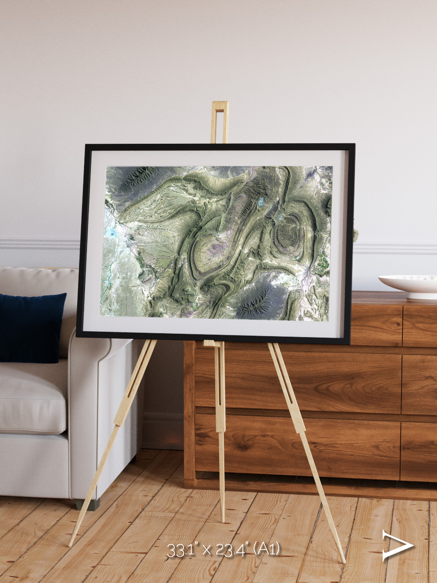 Rugged Relief, Coahuila Mexico Framed & Mounted Print