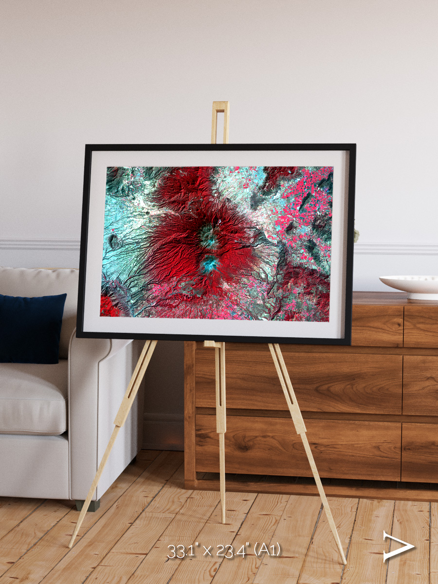 Lava Lines, Colima Volcano Framed & Mounted Print