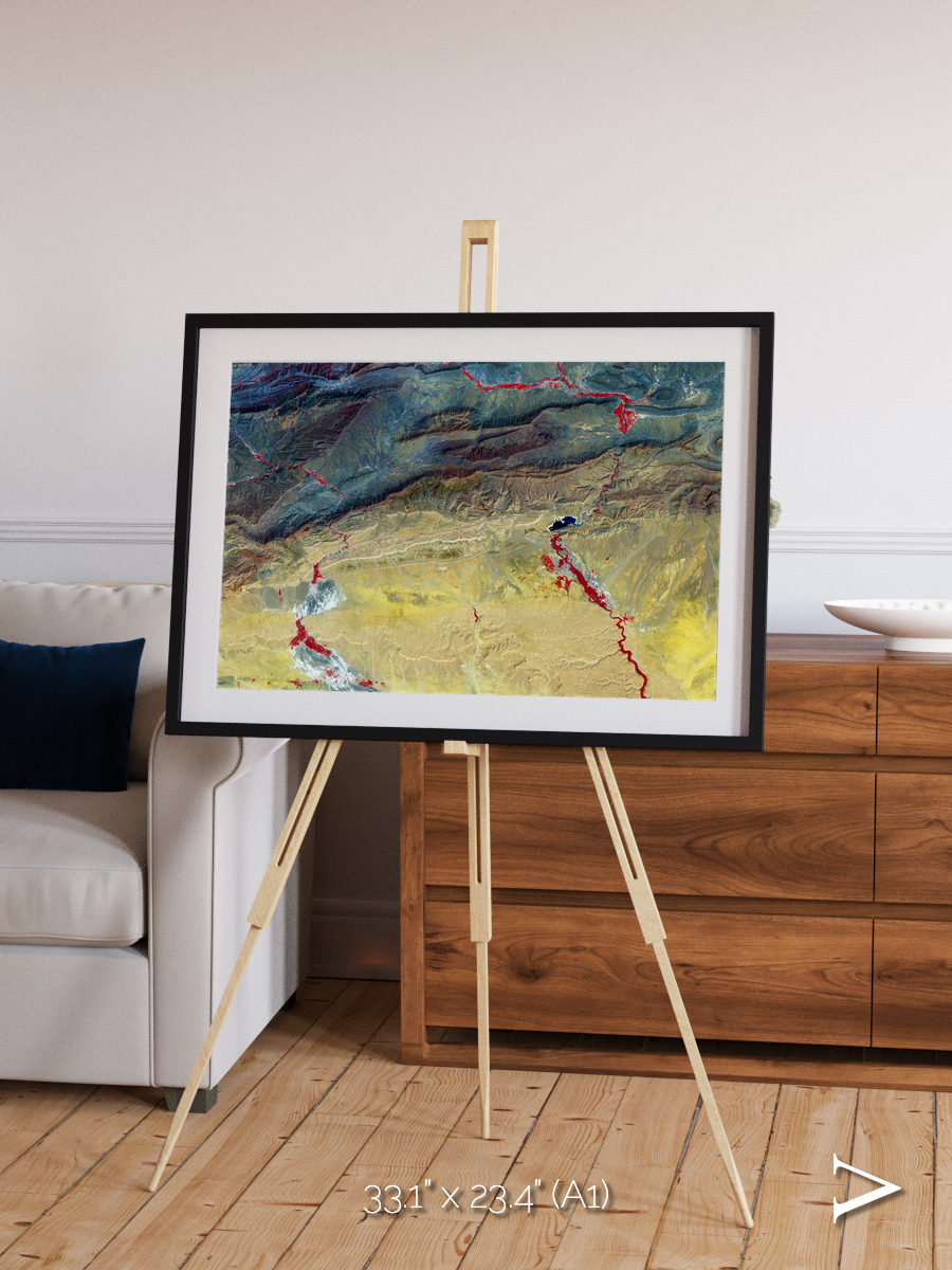 Crimson Veins, Atlas Mountains Framed & Mounted Print