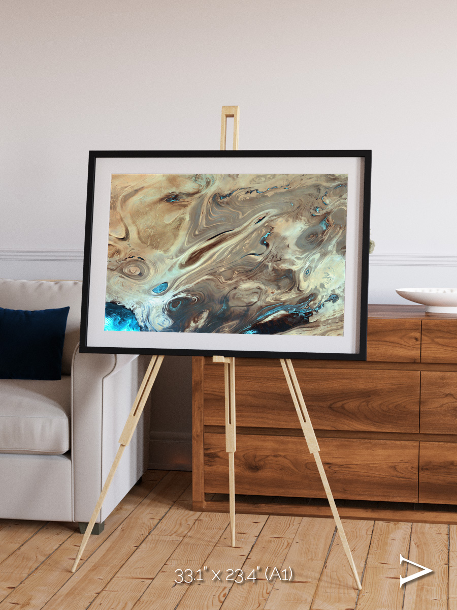 Saline Patterns, Dasht-e Kevir Framed & Mounted Print
