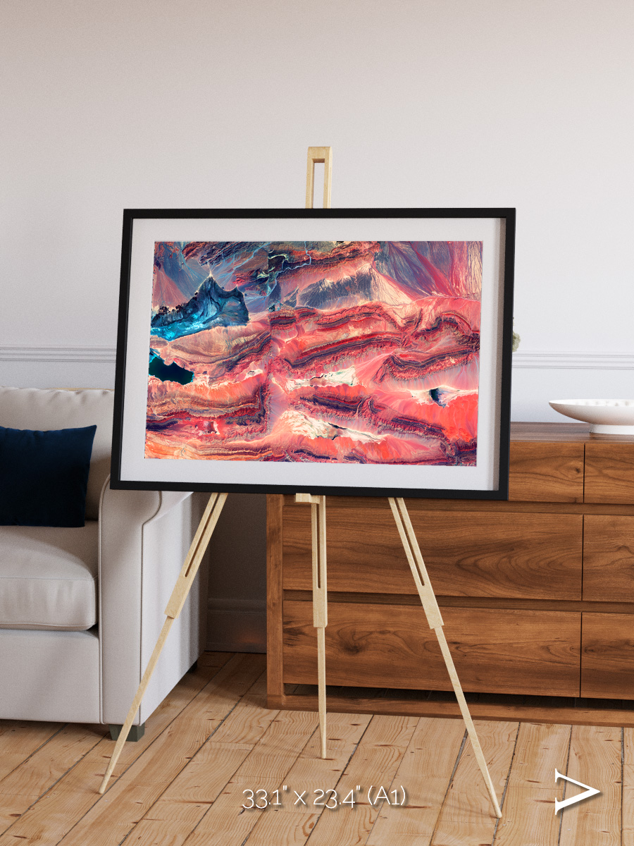 Fractured Earth, Western China Framed & Mounted Print