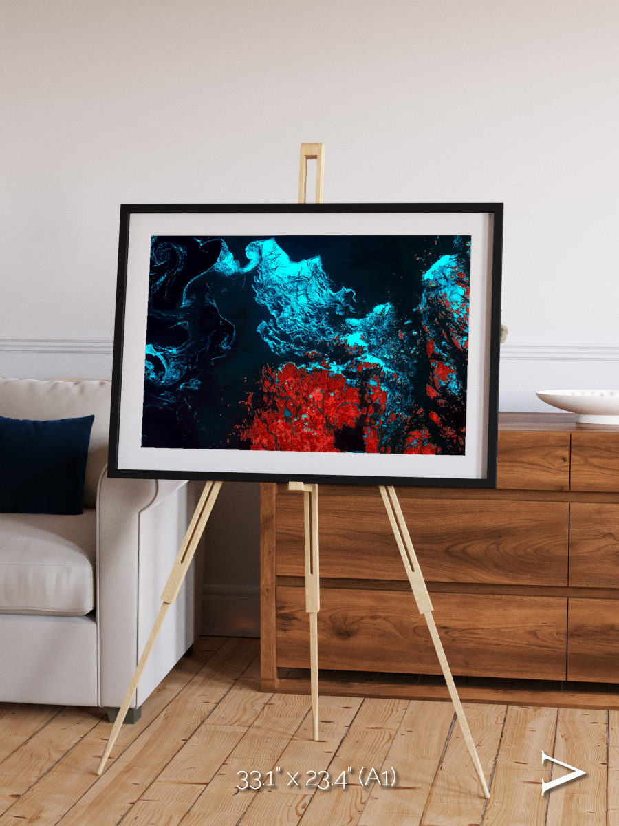 Island Sanctuary, Ghostly Grease Ice Framed & Mounted Print