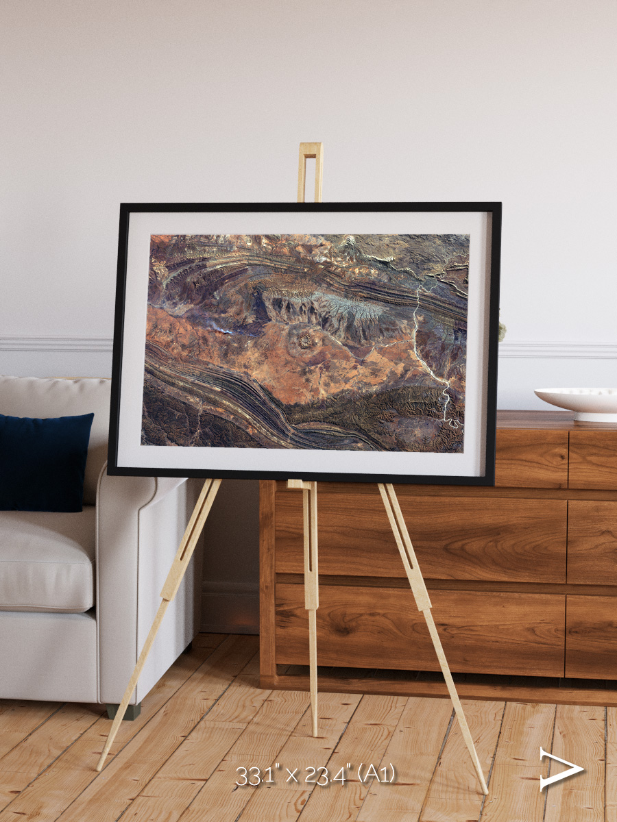 Volcanic Palette, Gosses Bluff Framed & Mounted Print