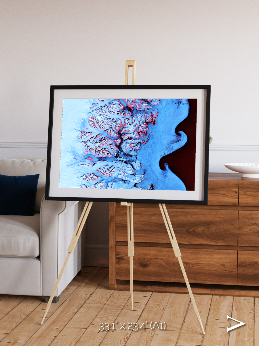 Polar Flow, Ice Waves Framed & Mounted Print