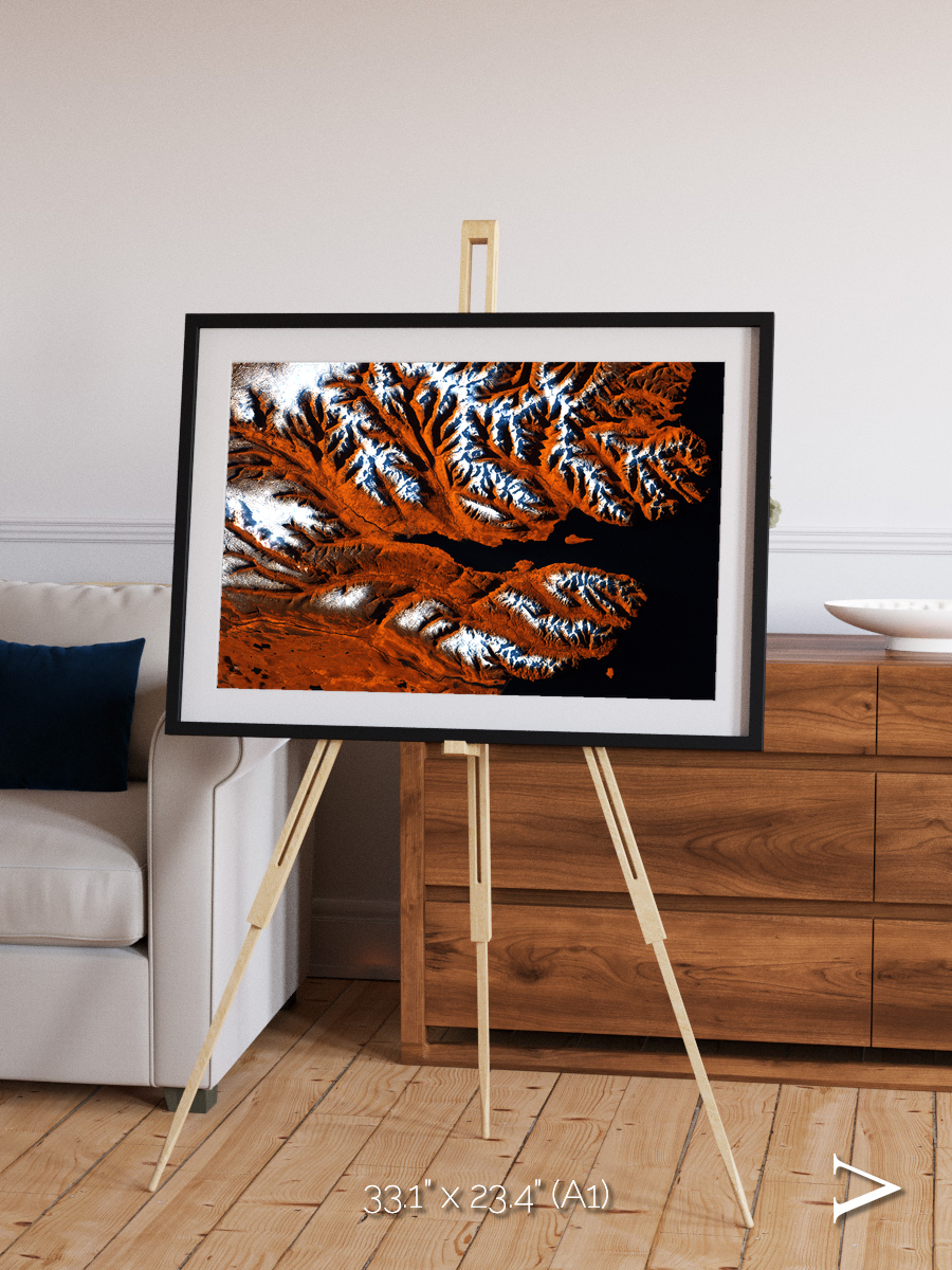 Striped Coast, Eyjafjörður Framed & Mounted Print