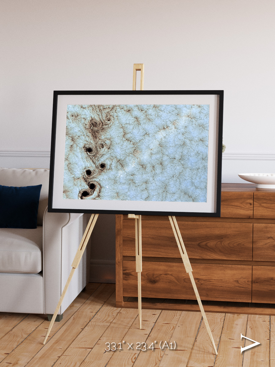 Wind Signatures, Karman Vortices Framed & Mounted Print