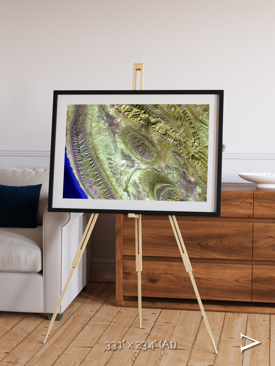 Channel Lines, Konari Iran Framed & Mounted Print
