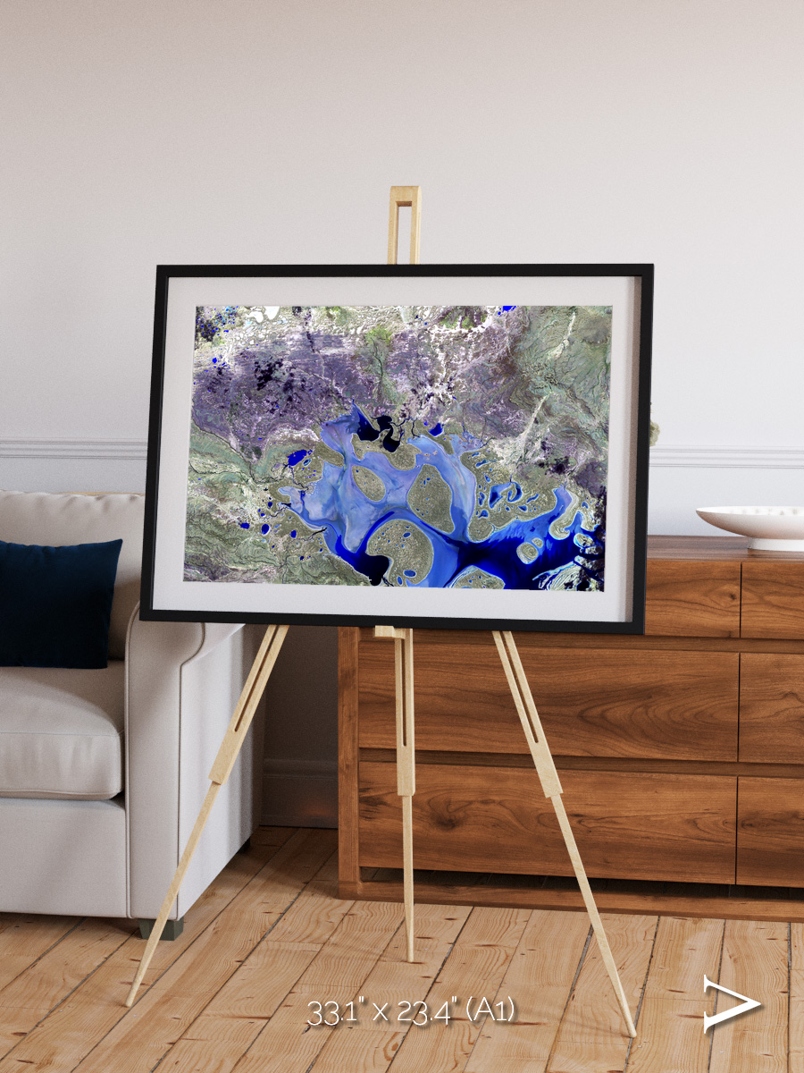 Lake Lines, Lake Carnegie Framed & Mounted Print