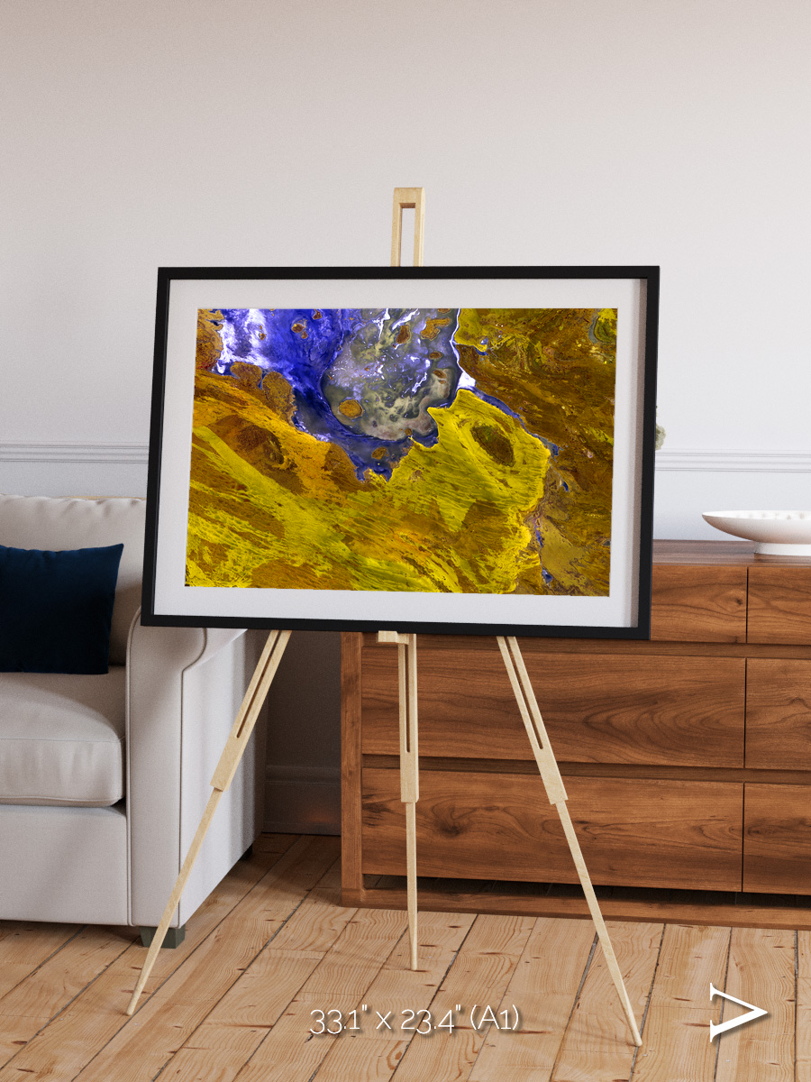 Saline Patterns, Lake Disappointment Framed & Mounted Print