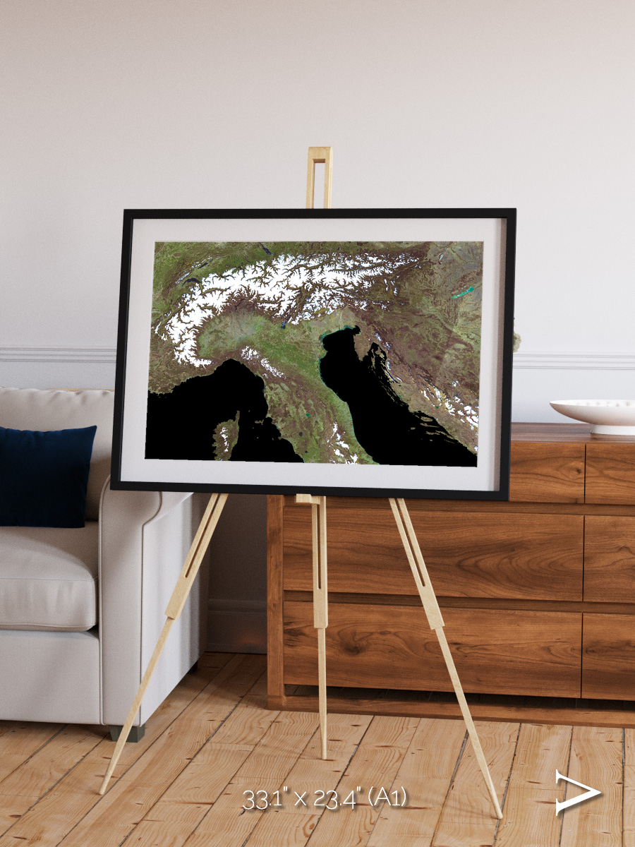 Tidal Patterns, Mediterranean Sea Framed & Mounted Print