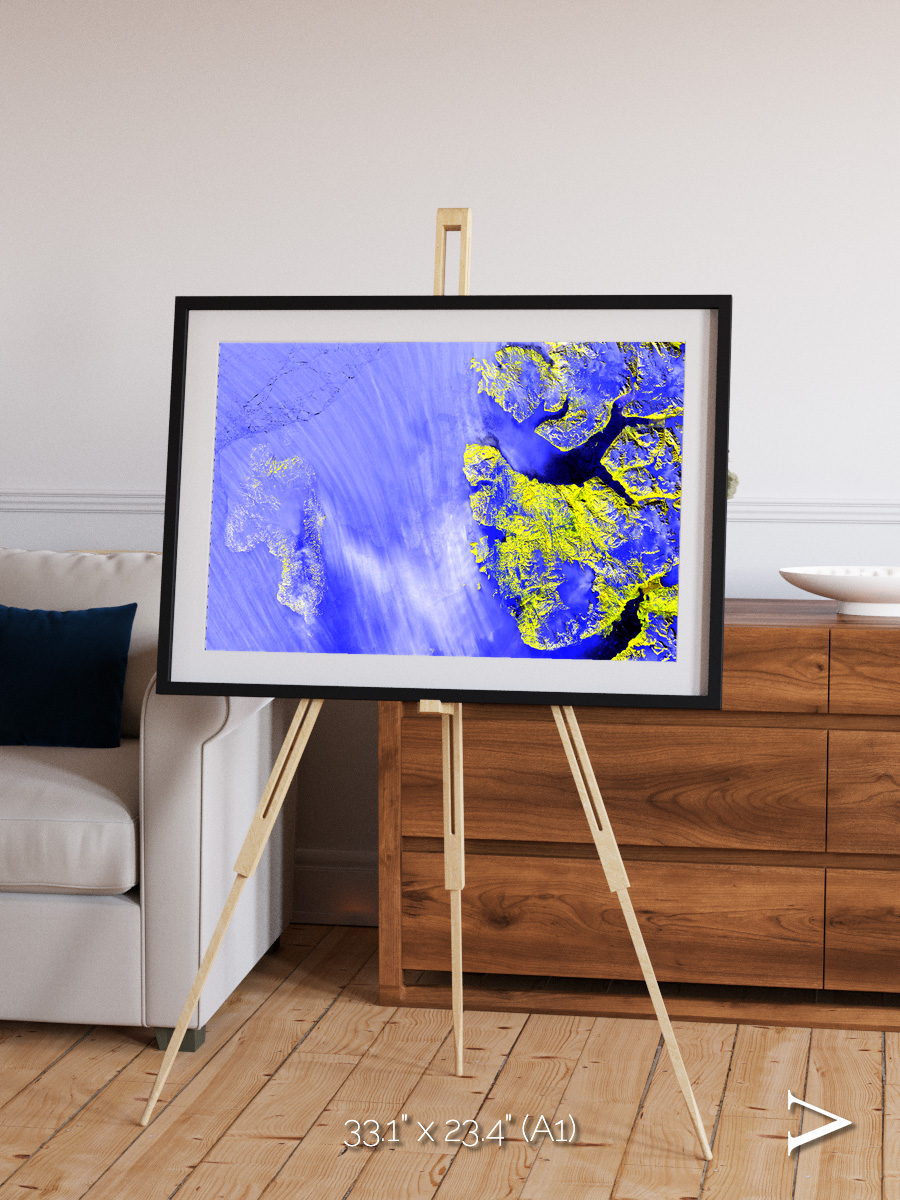 Islands in Snow, High Arctic Framed & Mounted Print
