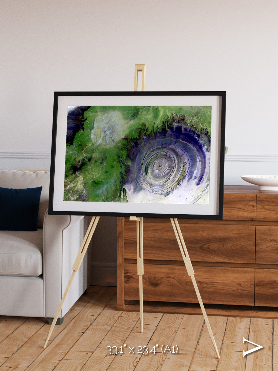 Dormant Giants, Richat Structure Framed & Mounted Print