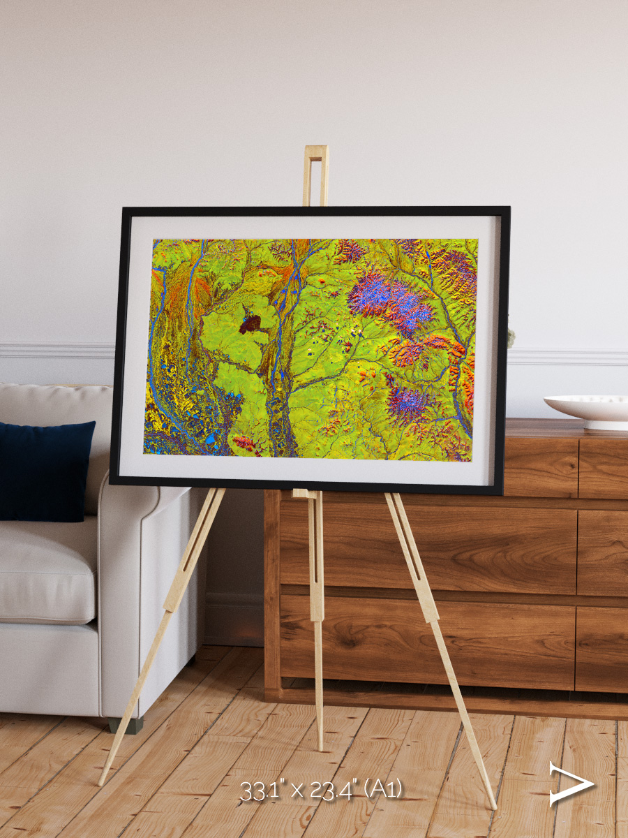 Glacial Ribbons, Chaunskaya Bay Framed & Mounted Print
