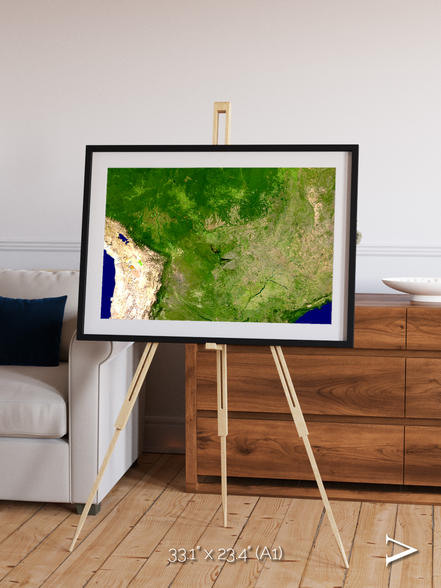 Ribbon River, South America Framed & Mounted Print