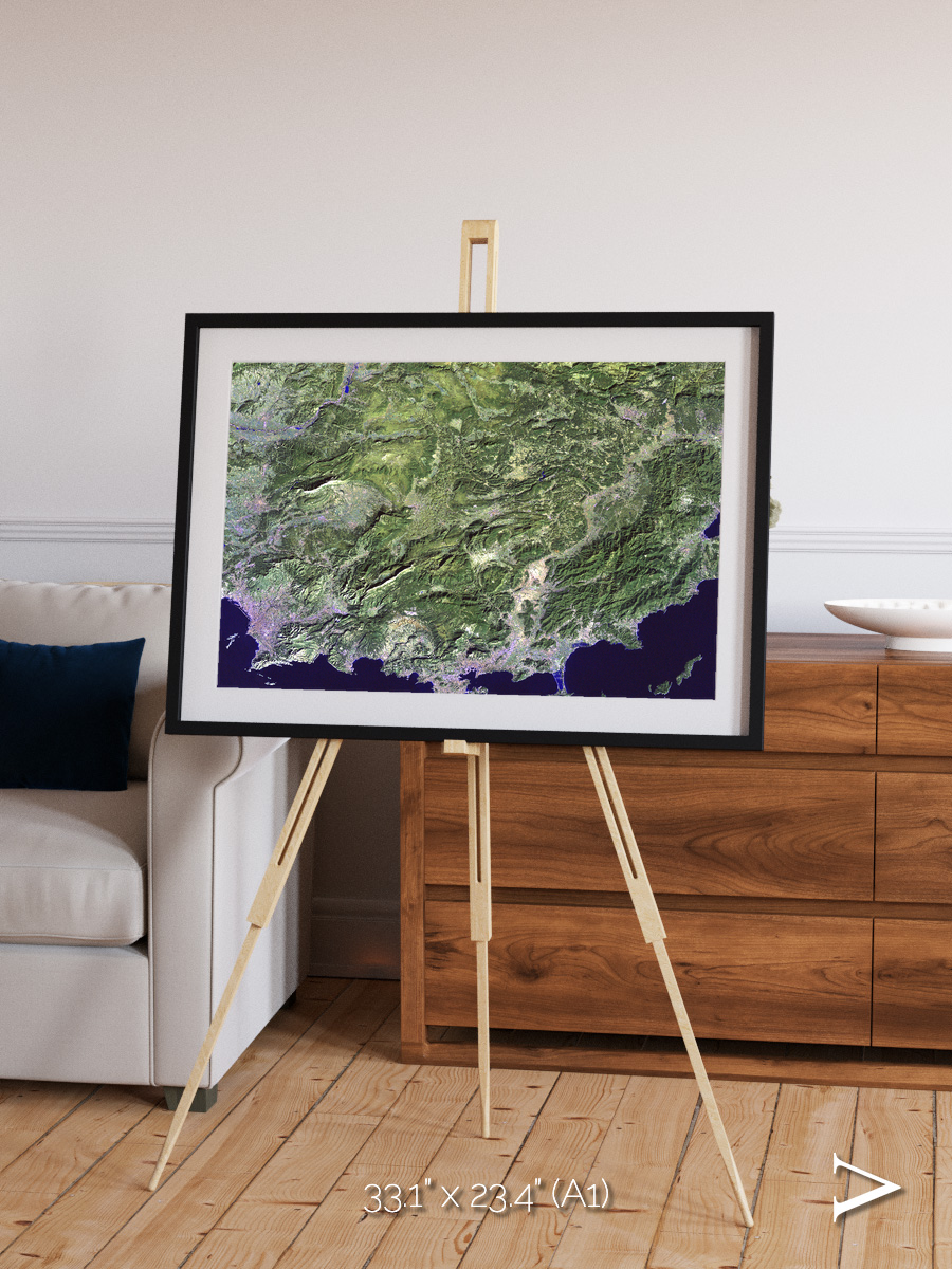 Bay and Shore, Southern Coast of France Framed & Mounted Print
