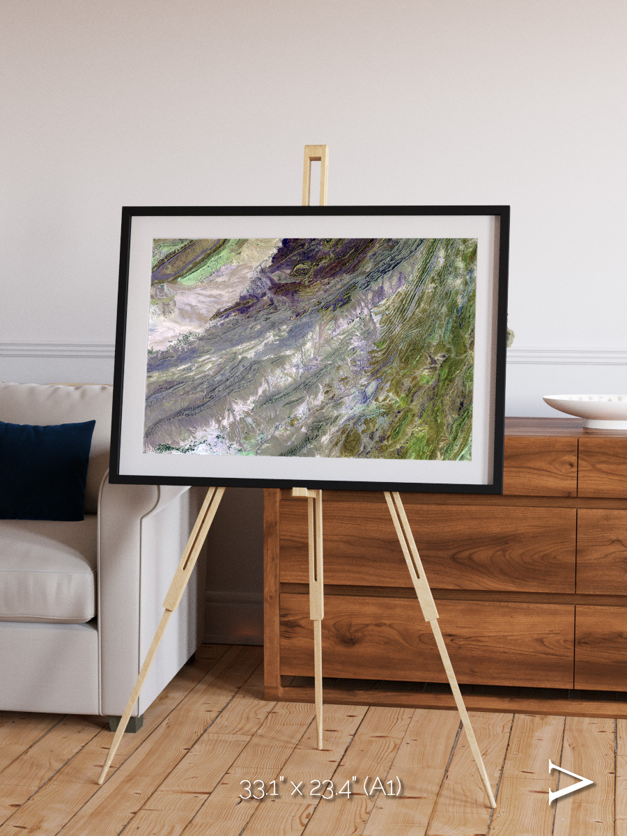 Rugged Relief, Sulaiman Mountains Framed & Mounted Print