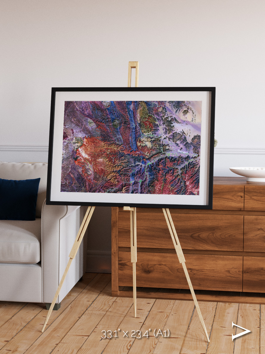 Geologic Tapestry, Asharah Fault Zone Framed & Mounted Print