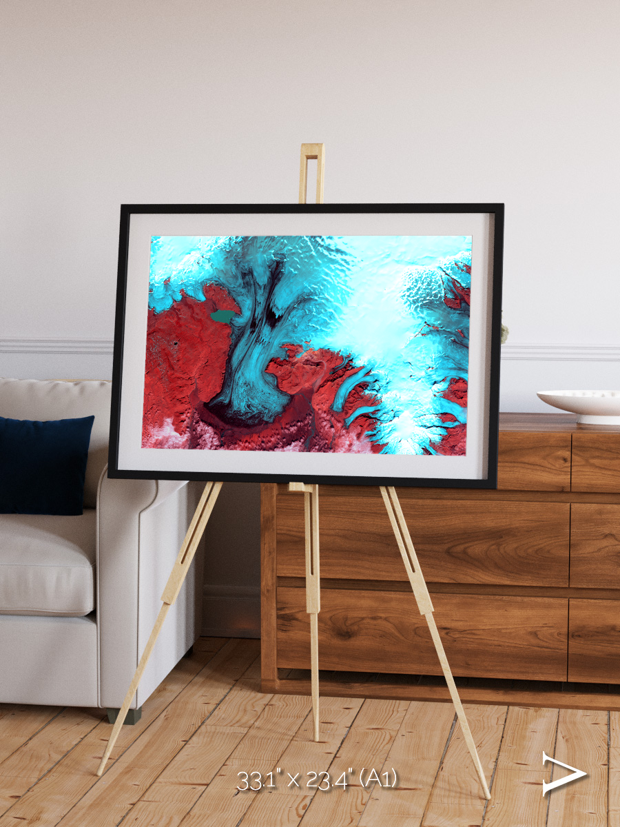 Polar Flow, Vatnajokull Glacier Ice Cap Framed & Mounted Print