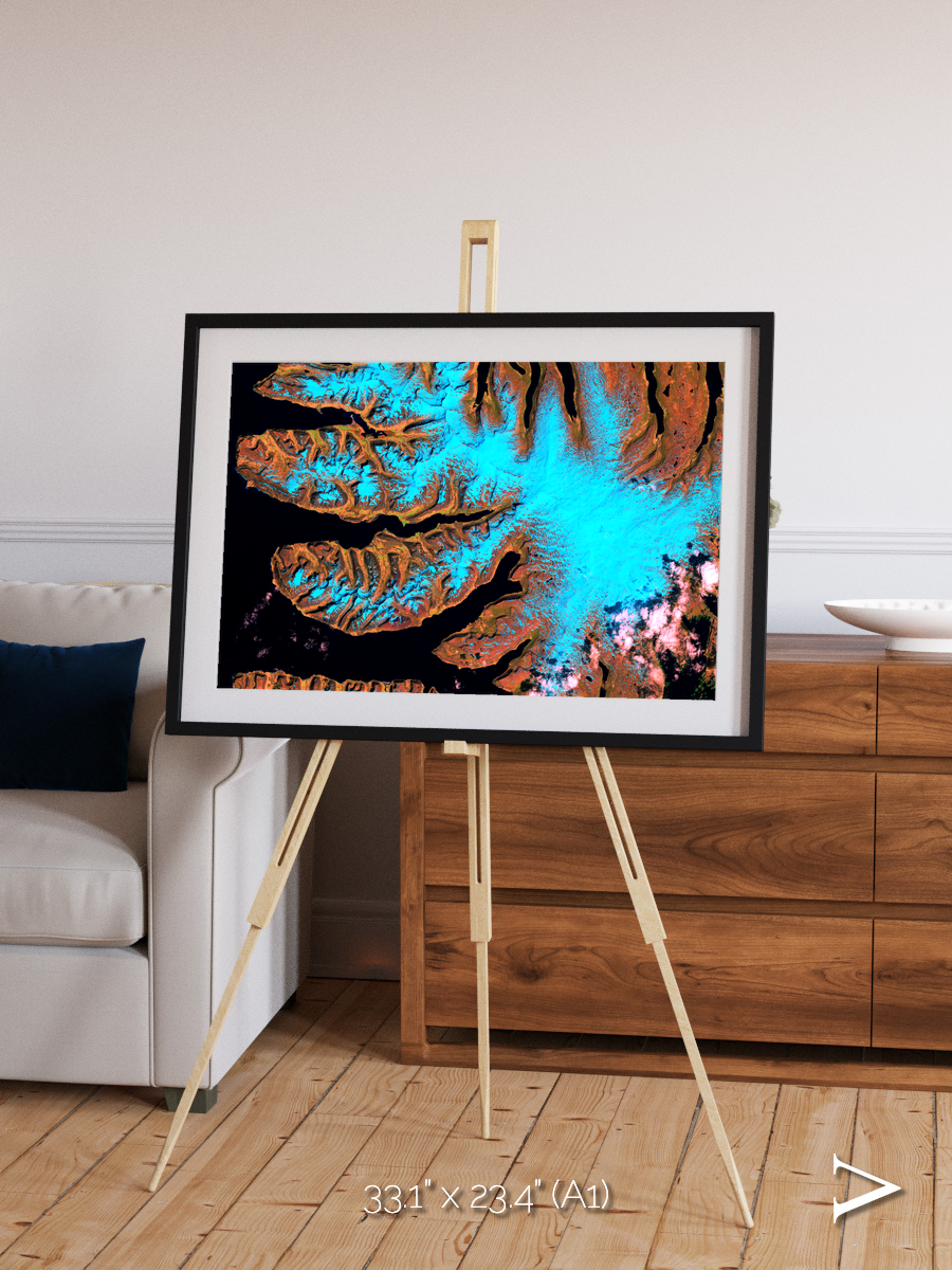 Frozen Currents, West Fjords Framed & Mounted Print