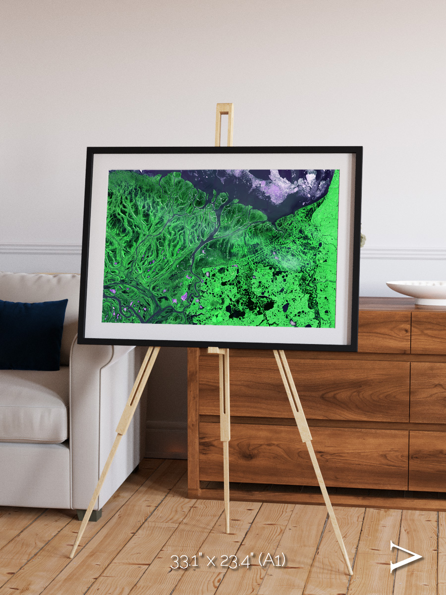 Polar Flow, Yukon Delta Framed & Mounted Print